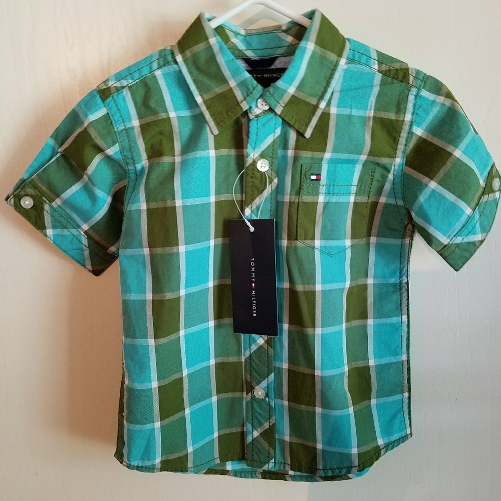 Nwt's Tommy Hilfiger Boys Plaid Shirt